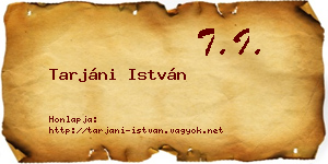 Tarjáni István névjegykártya